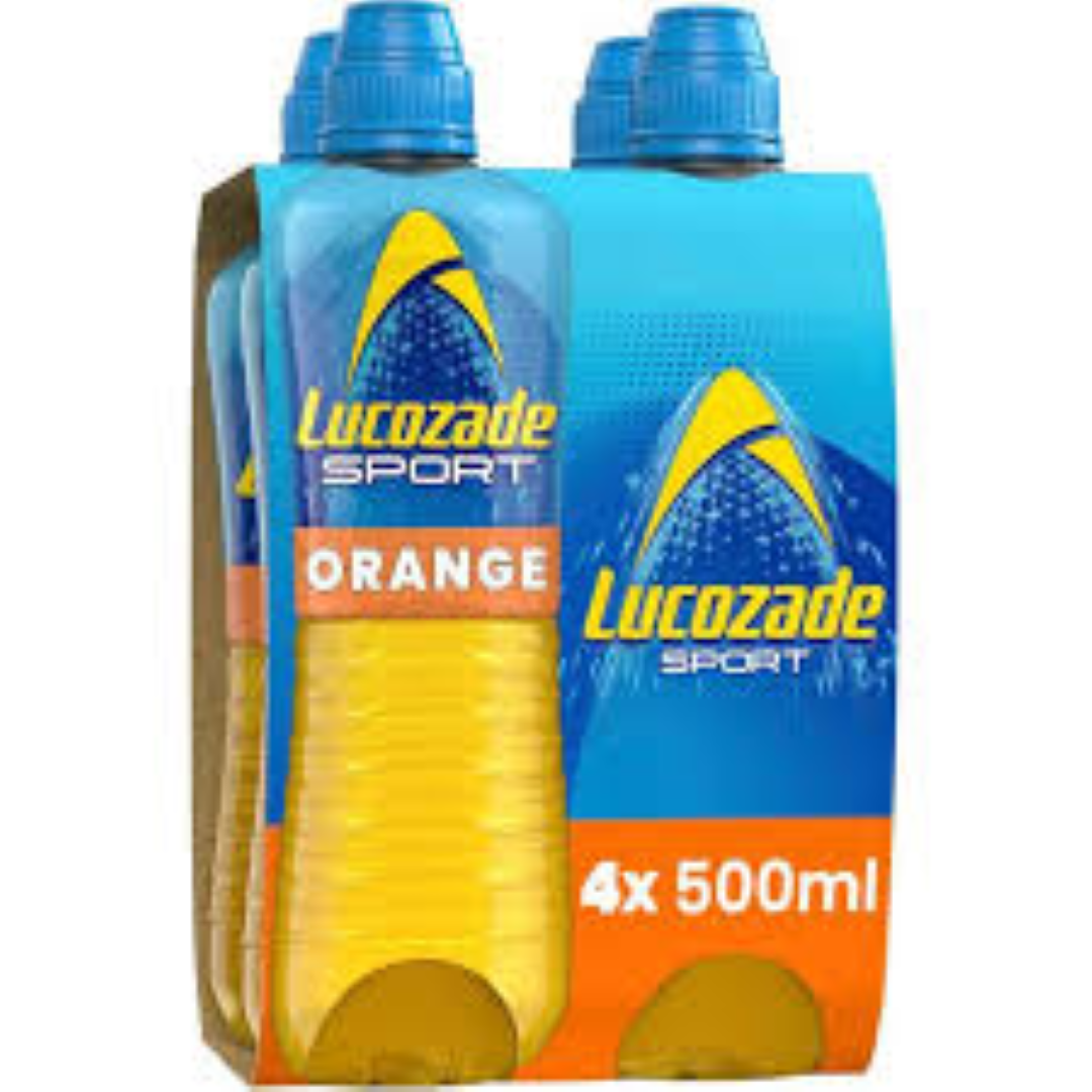 LUCOZADE SPORT 4PK ORANGE 500ML